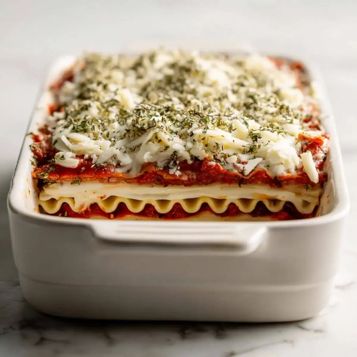Layered and ready to freeze, homemade Freezer Lasagna Recipe.