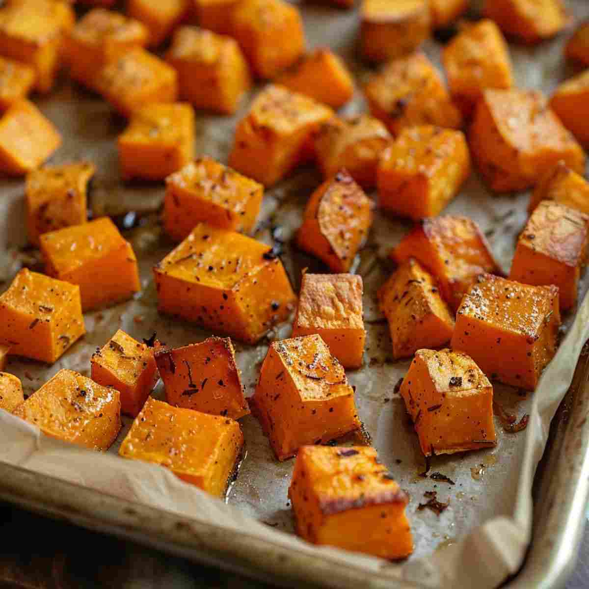 Roasted sweet potatoes for 30 Minute Sweet Potato Bowls