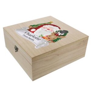 Personalised Memento Company Wood Colourful Santa Large Christmas Eve Box